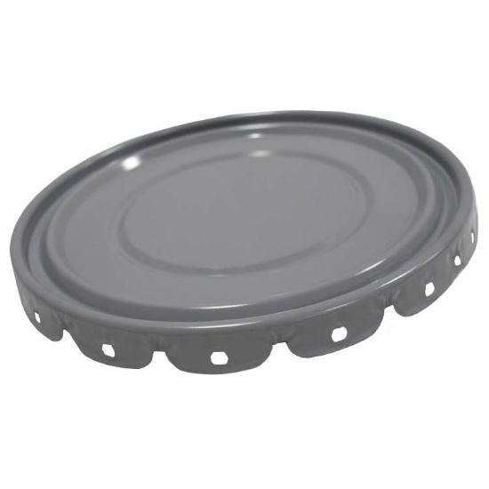 Picture of 5 GALLON GRAY UNLINED STEEL LUG COVER, 24 GAUGE