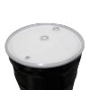 Picture of 55 Gallon Black Steel Open Head Drum, Unlined, White Cover, w/2" x 3/4" Fitting, UN Rated