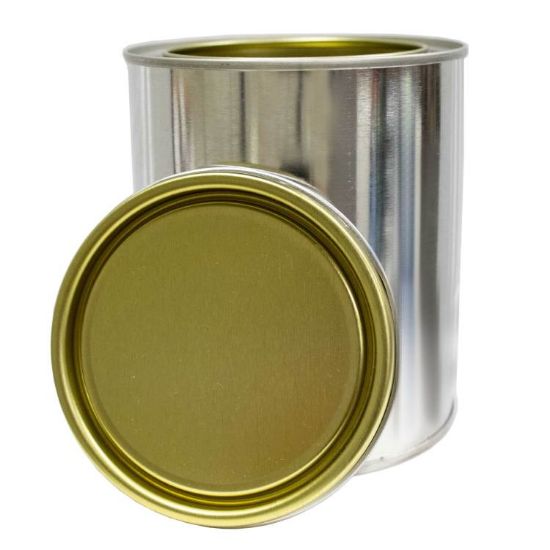 Picture of 1 QUART METAL PAINT CAN W/ LID, GOLD PHENOLIC LINED