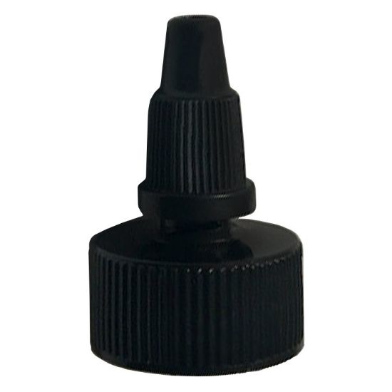 Picture of 24 mm, 24-400 Black PP Plastic Twist Cap, .115 Orifice