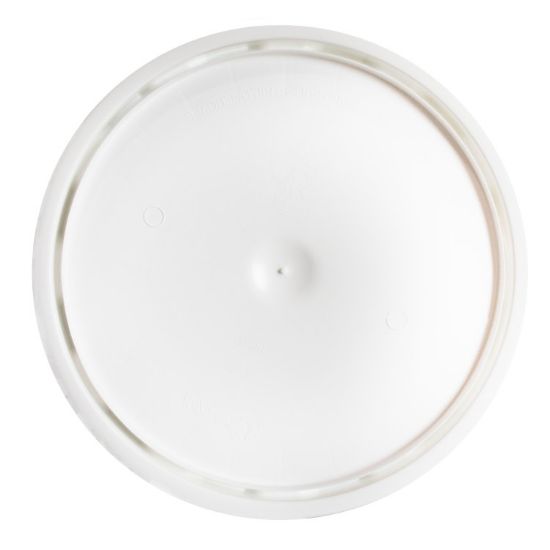 Picture of 3.5-7 Gallon White HDPE Plastic Pail Cover, TriSeal, Tear Tab, Gasketless, Bagged
