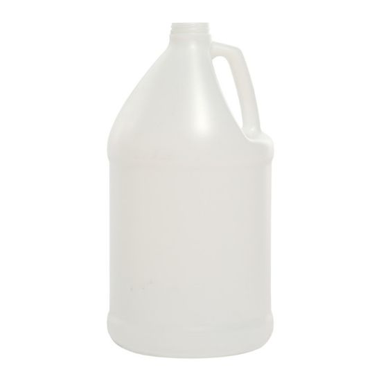 Picture of 128 oz Natural HDPE Plastic Industrial Round Bottle, 38-400, 4x1, 120 Gram, Anti-Static, Kraft Box