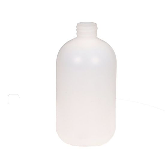 Picture of 16 oz Natural HDPE Plastic Boston Round Bottle, 28-410, 25 Gram