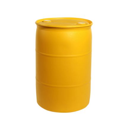 Picture of 55 Gallon Yellow HDPE Plastic Tight Head Drum w/ 2" and 2" Fittings, UN Rated