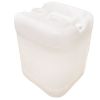Picture of 20 Liter Natural HDPE Plastic Square Tight Head Pail, 70 mm, Tamper Evident, 6 TPI Dust Cap, Closed Vent, Dust Cover, 22 mm Cap Installed, UN Rated