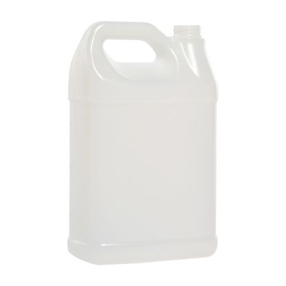 Picture of 128 oz Natural HDPE Plastic F-Style Bottle, 38mm 38-400 Rexam Snap Lok, with Gradation Marks, 150 Gram