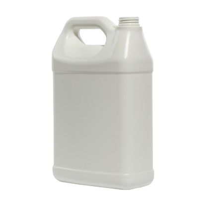 Picture of 128 oz (1 gallon) White HDPE 25% PCR Plastic F-Style Bottle, 38 mm Rexam CR Snap Lok, 150 Gram
