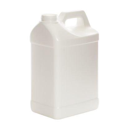 Picture of 2.5 Gallon White HDPE Plastic F-Style Bottle, 63mm 63-485