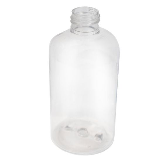 Picture of 8 oz Clear PET Plastic Boston Round Bottle, 24mm 24-410, 25.5 Gram