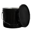 Picture of 3.5 Gallon Black Steel Open Head Pail, Single Bead, Rust Inhibited Lining, w/ Lug Cover, Flow in Gasket