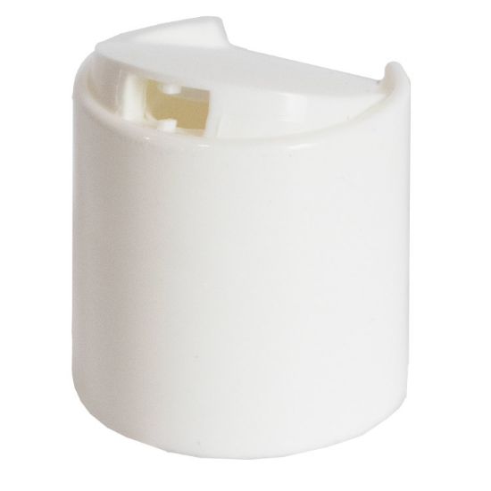 Picture of 28mm 28-410 White PP Plastic Smooth Top Disc Cap, No Liner, .330 Orifice