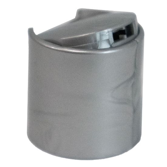 Picture of 28mm 28-410 Silver PP Plastic Domed Gloss Disc Top, No Liner, .330 Orifice