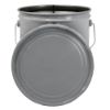 Picture of 5 Gallon Gray Steel Straight Sided Pail, Single Bead, Rust Inhibited Lining, w/ Lug Cover, Flow in Gasket