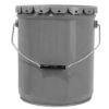 Picture of 5 Gallon Gray Steel Straight Sided Pail, Single Bead, Rust Inhibited Lining, w/ Lug Cover, Flow in Gasket