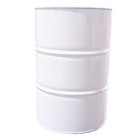 Picture of 55 Gallon White Tight Head Steel Drum, Phenolic Lining, 2 & 3/4" Fittings, EPDM Gasket, UN Rated