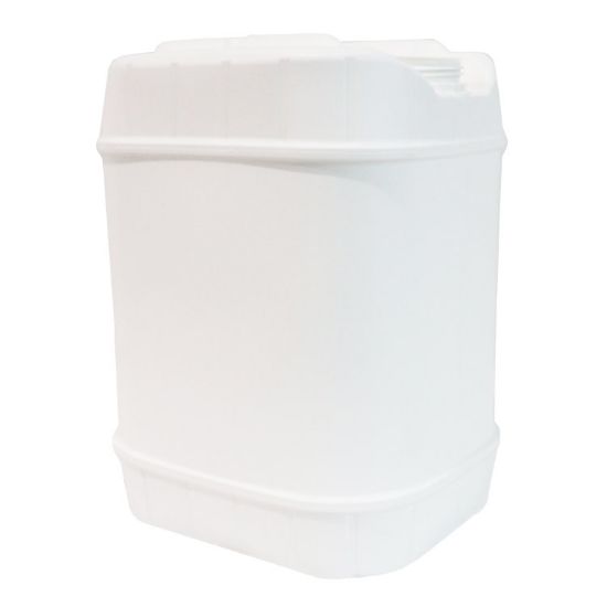Picture of 20 Liter White HDPE Plastic Tight Head Barritainer Closed Head Pail, 70mm Tamper Evident 6TPI w/ Cap, 22 mm Tamper Evident Captive Back Vent w/ Cap, UN Rated