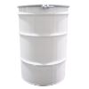 Picture of 55 Gallon White Steel Open Head Drum, Red Phenolic Lining, White Cover, Low-Density Gasket, 2" & 3/4" Fitting, Poly Irregular Gasket, Bolt Ring, UN Rated
