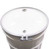 Picture of 55 Gallon White Steel Open Head Drum, Red Phenolic Lining, White Cover, Low-Density Gasket, 2" & 3/4" Fitting, Poly Irregular Gasket, Bolt Ring, UN Rated