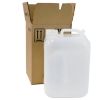 Picture of 5 Gallon Natural HDPE Plastic Hedpak Pail, 70mm Opening Cap, w/ Assembled Kraft Carton, UN Rated