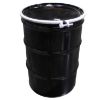 Picture of 55 Gallon Black Steel Open Head Drum, Red Phenolic Lining, w/ Black Cover w/ Low Density Gasket, 2" x 3/4" Fitting Poly Irradiated Gasket, UN Rated
