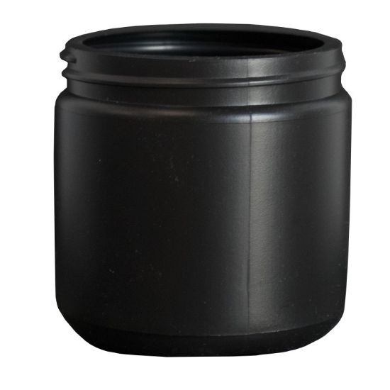 Picture of 16 oz Black HDPE Plastic Wide Mouth Jar, 89mm 89-400, 12 Gram