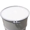 Picture of 55 Gallon White Steel Open Head Drum, Rolling Hoops, Buff Epoxy Lining, w/ White Cover EPDM Gasket, No Fittings, 12 Gauge Bolt Ring, UN Rated