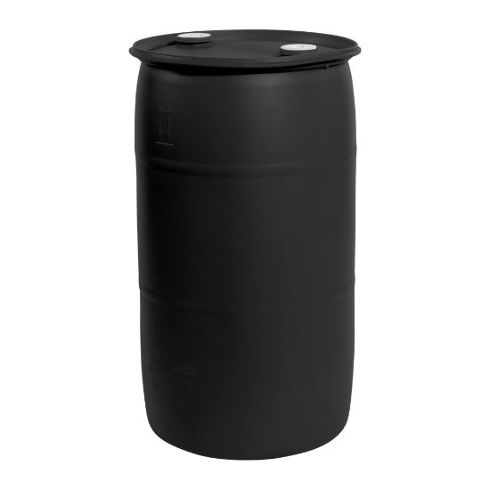 Picture of 35 Gallon Black HDPE Plastic Tight Head Drum with 2" Buttress and 2" NPT Fittings, UN Rated