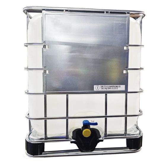 Picture of 275 Gallon New IBC Tote, Natural New Bottle, 2" Sealink Ball Valve, EPDM Gasket, NPT Thread, 6" Cap w/ EPDM Gasket, New Cage, Composite Pallet, UN Rated