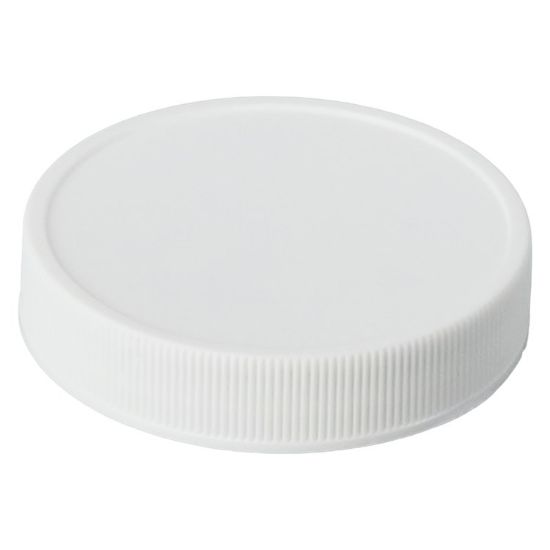 Picture of 58mm 58-400 White PP Plastic Matte Top, Ribbed Cap with w/ Pharm-Seal V® Liner