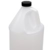 Picture of 128 oz Natural HDPE Plastic Industrial Round Bottle, 38mm 38-400 w/ Black Phenolic Cap