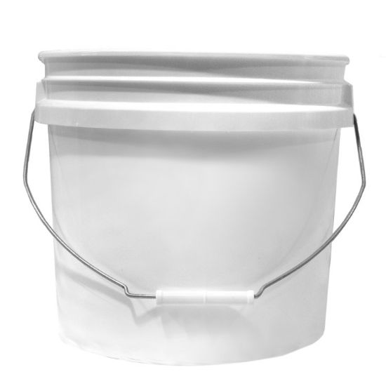 Picture of 3.5-Gallon White HDPE Plastic Open Head Pail w/ Metal Bail