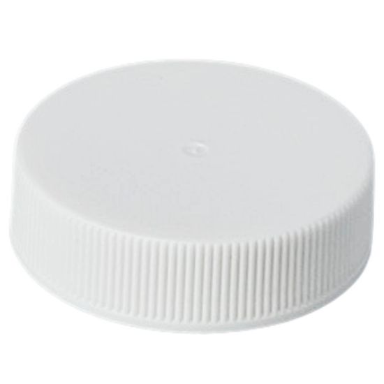 Picture of 38mm 38-400 White PP Plastic Smooth Top, Ribbed Cap w/ Pharm-Seal® Liner