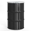 Picture of 30 Gallon Black Steel Open Head Drum, Unlined, w/ White Cover, 2" & 3/4" Tri-Sure Fittings, UN Rated