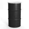 Picture of 16 Gallon Black Steel Open Head Drum, White Cover, Unlined, No Fittings, Bolt Ring, UN Rated