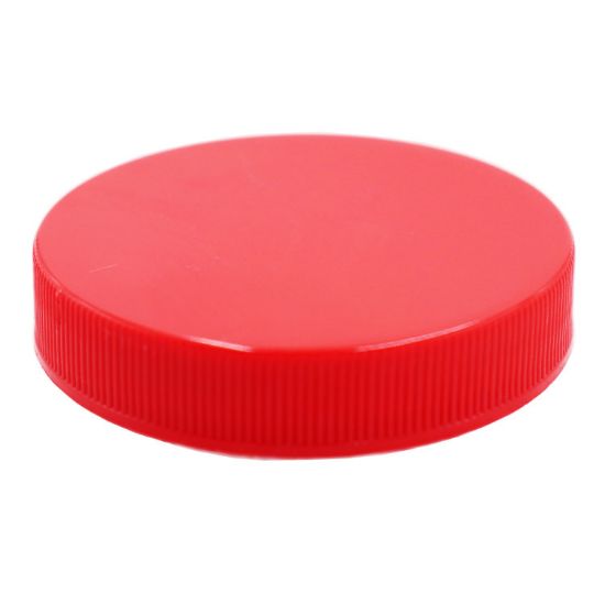 Picture of 58mm 58-400 Red PP Plastic Matte Top, Ribbed Sides Cap with F217 Liner