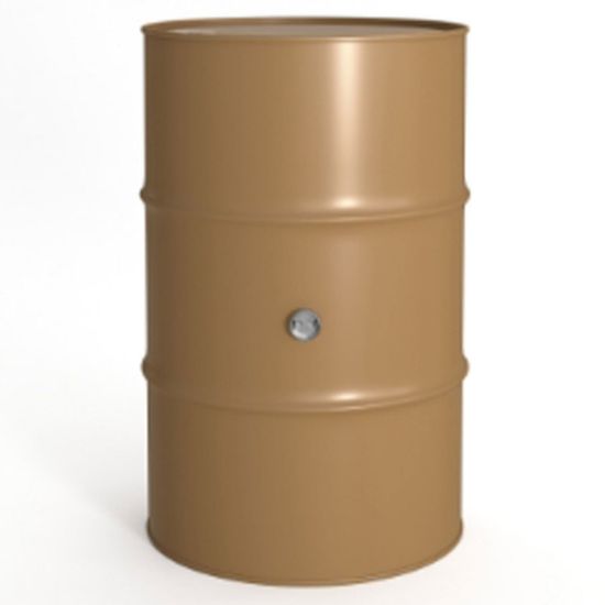 Picture of 65 Gallon John Deere Brown Steel Tight Head Drum, Unlined, Poly Irradiated Gasket, 2" & 3/4" Fitting, 2" Side Fitting
