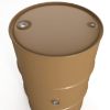 Picture of 65 Gallon John Deere Brown Steel Tight Head Drum, Unlined, Poly Irradiated Gasket, 2" & 3/4" Fitting, 2" Side Fitting