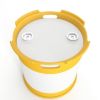 Picture of 15 Gallon Natural HDPE Plastic Tight Head Drum, 2" & 3/4" Fittings, Yellow Lifting & Foot Ring, UN Rated