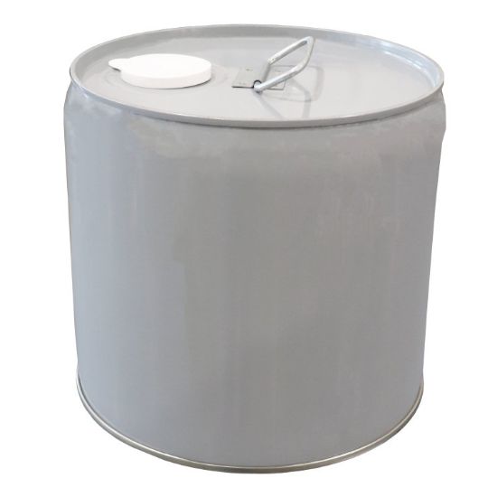 Picture of 3.5 Gallon Gray Steel Tight Head Pail, Green Phenolic Lining, Rieke Spout, Dust Cap, UN Rated