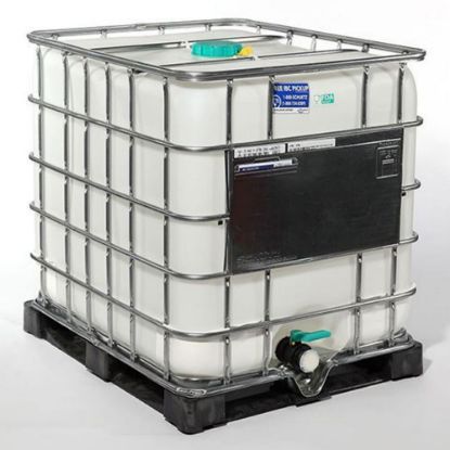 Picture of 275 Gallon New Tote with 6" Cap and 2" NPT Ball Valve, Hyrbid Pallet