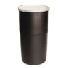 Picture of 15 Gallon Black HDPE Plastic Nestable Open Head Drum, w/ Natural Cover, Lever Lock Ring UN Rated