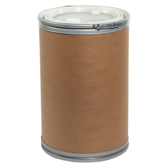 Picture of 30 Gallon Kraft Fiber Open Head Drum w/ Vented Cover, 2" Buttress and 3/4" NPS Fittings, 6 mil PE Liner