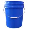 Picture of 5 Gallon Blue HDPE Plastic Open Head Pail, Metal Handle, Black CWL, UN Rated