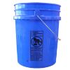 Picture of 5 Gallon Blue HDPE Plastic Open Head Pail, Metal Handle, Black CWL, UN Rated