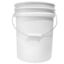 Picture of 20 Liter White HDPE Plastic Open Head Pail W/ Child Warning Label, Metal Bail
