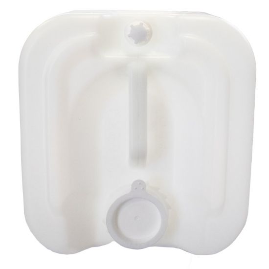 Picture of 20 Liter (5 Gallon) Natural HDPE Square Tight Head Pail, w/Cap, 70 MM (6TPI), Closed Vent Stem, Tamper Evident, Dust Cap, Integrated Handle, UN Rated