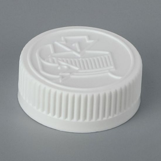 Picture of 38-400 White PP Plastic Child Resistant Cap with ISPEU10-.013 Plain Liner (Heat Seal For PE)