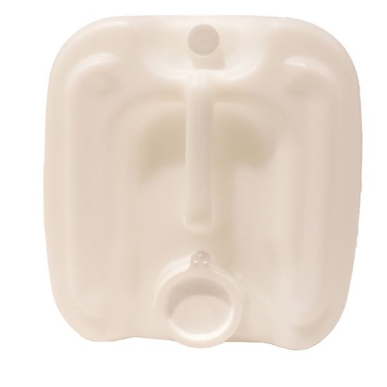Picture of 5 Gallon Natural HDPE Plastic Rectangle Tight Head Pail, 6 TPI, 70 mm TE Fittings, Vent, Integrated Handle, Dust Cap, UN Rated