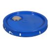 Picture of 3.5-6 Gallon Chevron Blue HDPE Plastic Tear Tab Pail Cover, Rieke Spout