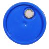 Picture of 3.5-6 Gallon Chevron Blue HDPE Plastic Tear Tab Pail Cover, Rieke Spout
